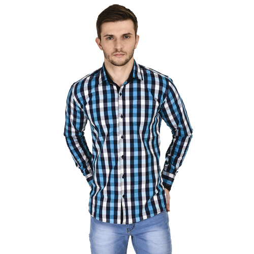 Mens Shirt Blue Collar Style: Classic