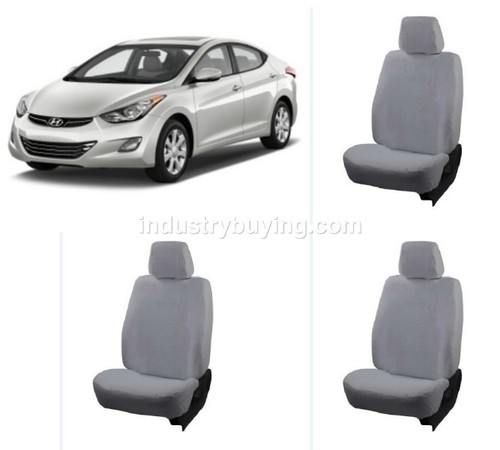 Cotton Towel Car Seat Cover Set - Full Coverage For Hyundai Elantra | Super Soft, Grey, Customized Specifications