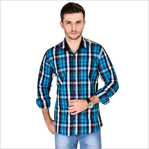 Stylish Check Shirts Sky Blue