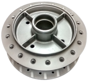 Motorcycles Rear Brake Drum - Cast Iron, 130mm Diameter, Silver, 6 Bolt Holes, 30mm Thickness, Durable Design, Reliable Braking
