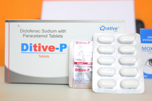 Ditive P - Diclofenac 50 mg + Paracetamol 325 mg Pain Relief Analgesic Tablet for Body Aches Effective for All Ages