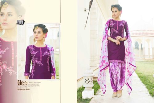 Purple Shop Designer Cotton Printed Suit Online