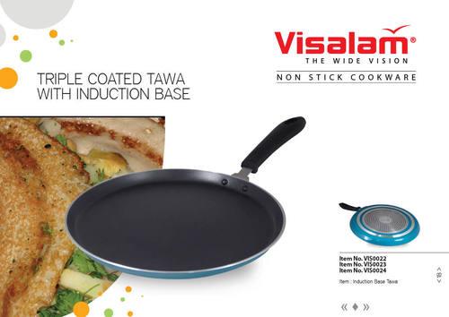 Induction Tawa - Aluminum, 7 Inch with GREBLON Non-Stick Coating | Compatible with Induction and Gas, Bakelite Handle