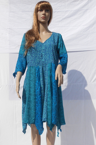 Silk Beachwear Casual Dresses - 100% Vintage Silk, Size S/M/L/XL/XXL, Nice Assorted Colors | Breathable, Comfortable, Endurable, Anti-Wrinkle, Bohemian 3/4 Sleeve