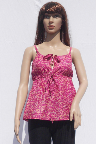 Casual Beachwear Tops - Silk Material, Available Sizes S, M, L, XL, Nice Assorted Colors - Stylish Patterns, Sleeveless Design, Comfortable and Skin-Friendly