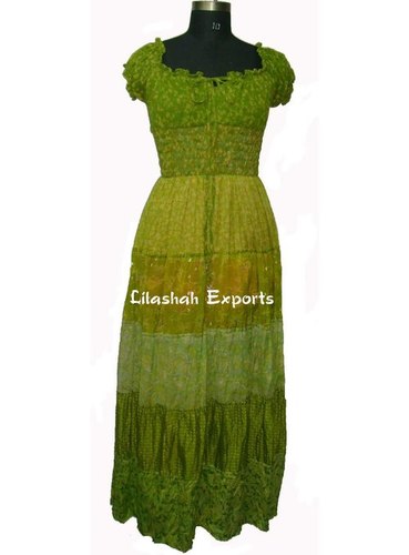 Nice Assorted Vintage Saree Silk Long Maxi Dress