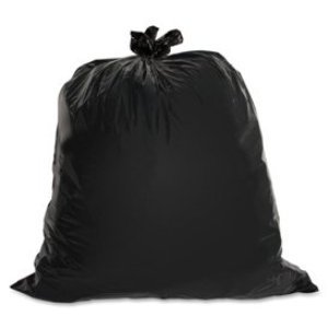 Garbage Bag - Polyethylene 19x21 Inch Black, Durable Material, Leak-Proof, Heat Seal Closure