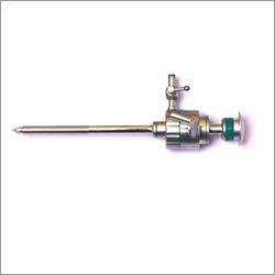 Laparoscopic Trocar - Stainless Steel, 150 mm Length, 5 mm Diameter, Triangular Tip , Flexible Sleeve for Draining Fluids and Gases
