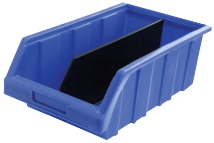 Industrial Bins - CRATE-80 Model, 380 x 225 x 170 mm Dimensions, Features Partition for Efficient Organization