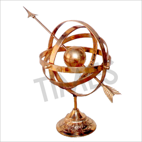 Armillary Glob - Copper, 12 Inches Height, 8 Inches Diameter | Brass Base, Antique Style, Elegant Home Office Decor, Unique Gift