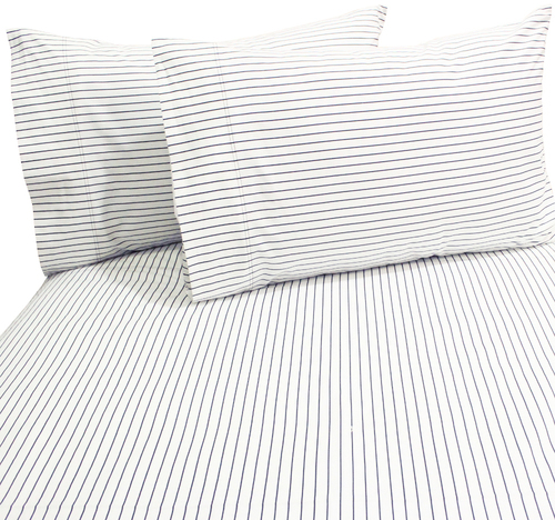 Urban Stripe Dark Blue Sheet Set Single Urban Stripe Dark Blue Sheet Set Single