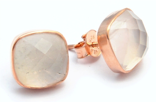 Rose Quartz Stud Earring