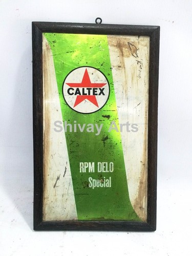Vintage Old Caltex Litho Tin Sign Board
