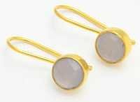 Sterling Silver Pink Chalcedony Earring