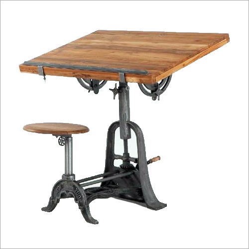industrial study table with chair