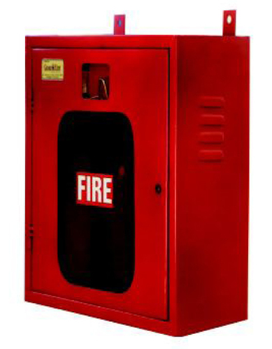 Fire Hose Box - Steel 18G 725x625x225 mm Red, Single Door with Key Access