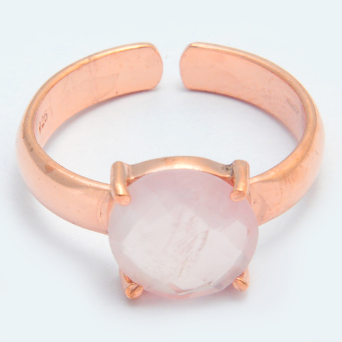 Rose Quartz Gemstone Ring Dangle Earrings