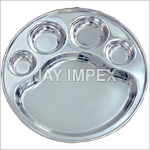 Sliver 5 Compartment Plate
