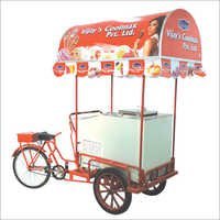 Ice Cream Trolley On Wheels Freezer - Color: White