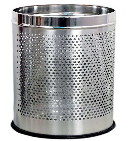 Open Bin - Stainless Steel, 203x305 mm, 10 L Capacity | Corrosion Resistant, Rubber Base, Polished Finish
