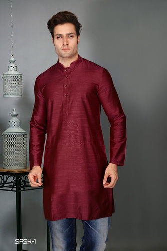 Maroon Short Men'S Kurta