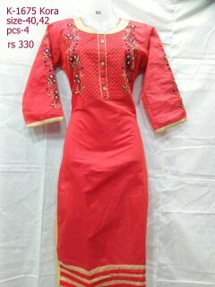 Rayon Worked Kurti With 3/4Th Sleeves - Color: All Color