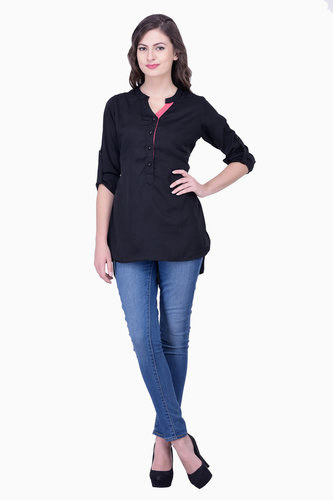 Mix Colours Black Tops Solid Women Party Wear Office Wear Casual Tops Tunic