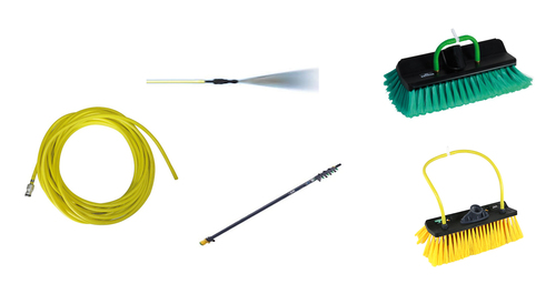 Solar Cleaning Set - Nylon, 12 Inch Soft Bristle Brush, 6 Ft Handle, 25 Ft Hose | Efficient Cleaning, Panel Protection, Streak-Free Finish