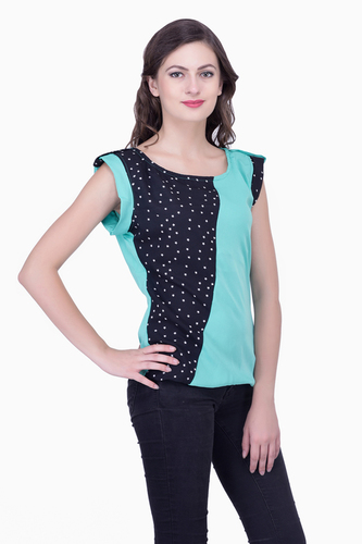 Mix Colours Green Solid With Printed Women Party Wear Office Wear Casual Tops