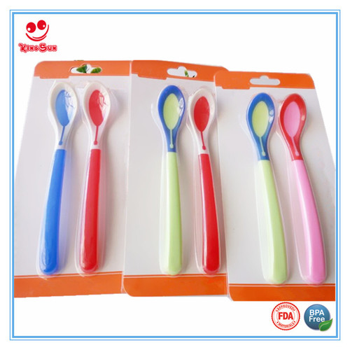 Color Changing Soft Baby Feeding Spoon - Non-Toxic PP & TPE, 16cm x 2.5cm | Temperature Sensitive, BPA Free, Heat Resistant, Gentle on Baby's Gums