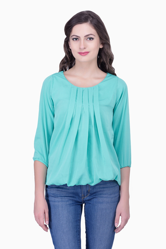 Poly Crepe Women's Casual and Formal Tops - Mixed Colors in S/M/L/XL/XXL | Breathable, Comfortable, Anti-Wrinkle, 3/4 Sleeve Design