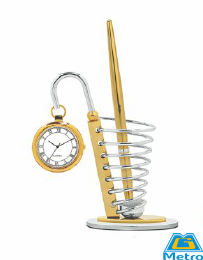 Metal Pen Stand Clock