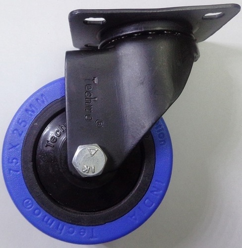 Rubber Wheel Castor with Plate - Artificial, 50x25 mm Wheel Diameter, Series T1 | Condition: New