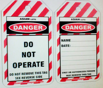 Safety Tagout System - Plastic, Variable Size, Red | Double-Sided Printing, Set of 10, Lockout Tag