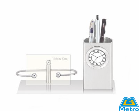 Pen Stand Cum Card Holder Clock