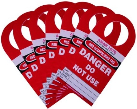 Safety Tagout System - Cardstock 4x6 Inches Red, OSHA Compliant, Scaffold Lockout Tags