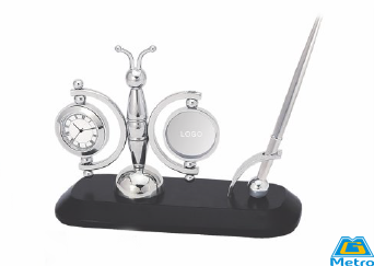 Revolving Clock with Pen Holder