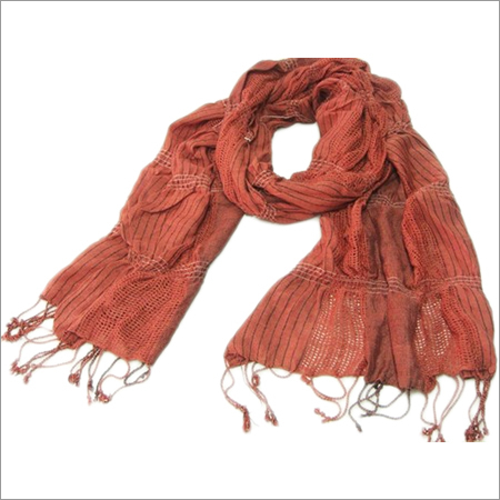 Viscose Designer Scarf - 50x180cm Terracotta, Soft Texture, Lightweight Fabric, Fringes