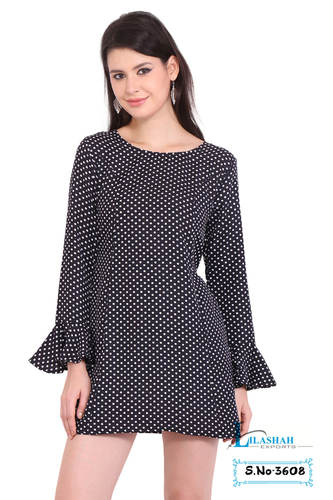 Mix Colours Beachwear Dresses Poly Crepe Women A-Line Black Dress