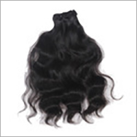 Virgin Wavy Hair Extension - Virgin Human Hair, 16 Inches, Black | Soft Texture, Bouncy Curls, Double Weft