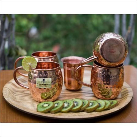 Copper-Ware Pure Copper Beer Mug With Glass