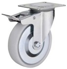 Nylon Wheel Caster - White Nylon/PP Wheels 50x25 cm Swivel with Brake Type Bracket | New Condition, Durable Caster Design
