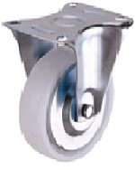 Nylon Wheel Caster - White Nylon/PP Wheels 25 x 13 cm with Fix Type Bracket, Condition: New