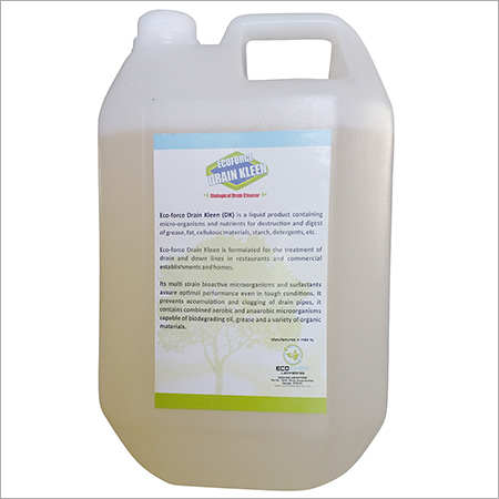 Eco-Force Drain Kleen - Liquid Bioactive Treatment | Multi-Strain Microorganisms for Grease and Fat Breakdown, Prevents Clogs in Kitchens and Commercial Drains