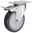 Nylon Wheel Caster - PU With Nylon Core Wheels 125 x 32 mm | Swivel Type With Brake New Equipment Type