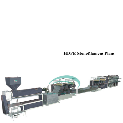 PP/HDPE Monofilament Extrusion Line - 250 Kgs./Hr Output, Automatic PLC Control, White & Blue, Versatile Applications for Ropes, Fishing Nets, and More