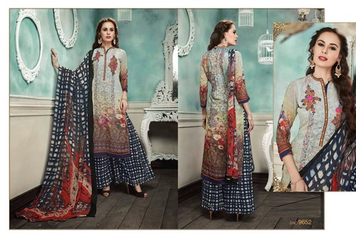 Georgette Buy Multicolour Printed Plazzo Suit Online