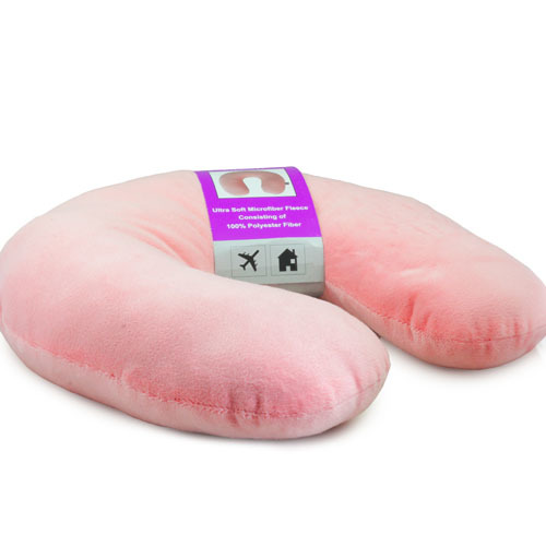 Feather Soft Microfi - Microfiber, 33x33x10 cm, Pink | Neck Support, Hypoallergenic, Machine Washable, Travel Friendly