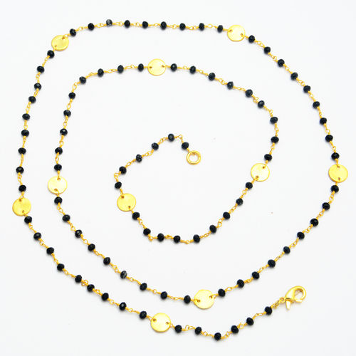 Same As Picture Black Onyx Gold Plated Beads Necklace