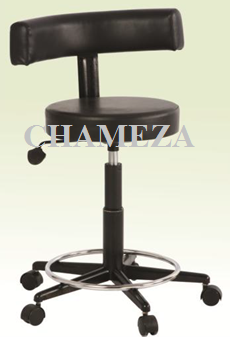 Surgeon Stool - Stainless Steel, Genuine Leather Upholstery | Stylish Backrest, Easy to Clean, Maximum Space Efficiency